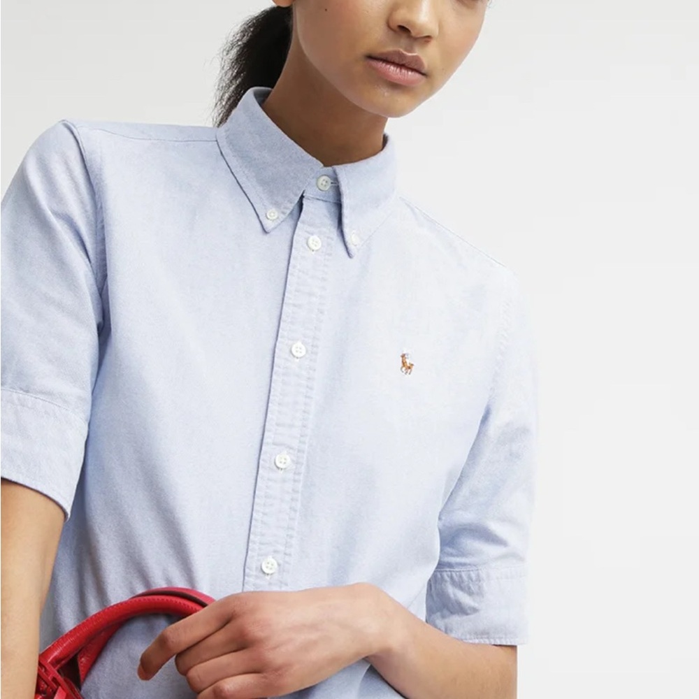 POLO RALPH LAUREN
BUTTON-DOWN BLOUSE - BLUE - Slim Fit.
SIZE - XL